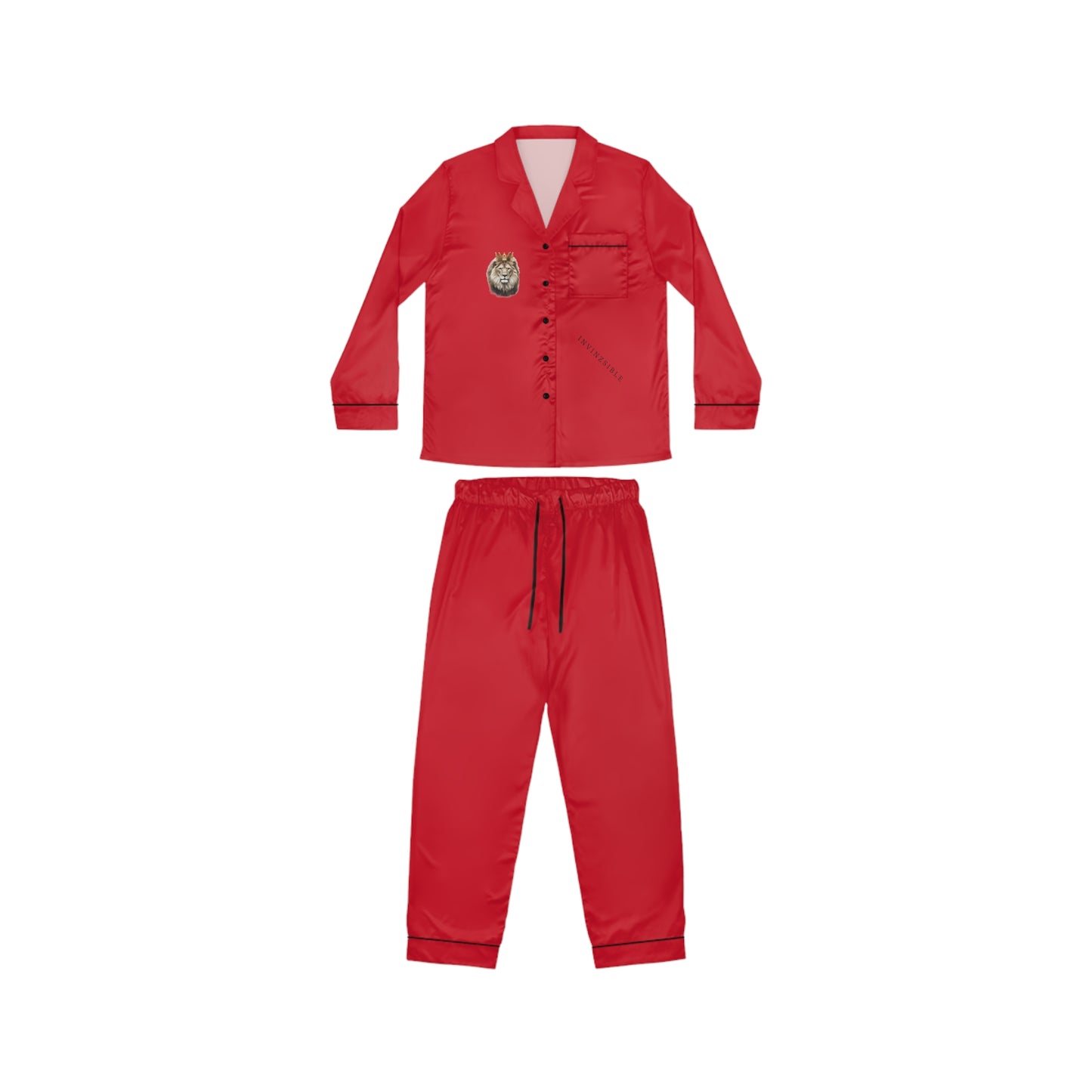 NEW LION COLLECTION Women's Satin Pajamas Red - I N V I N Z S I B L E