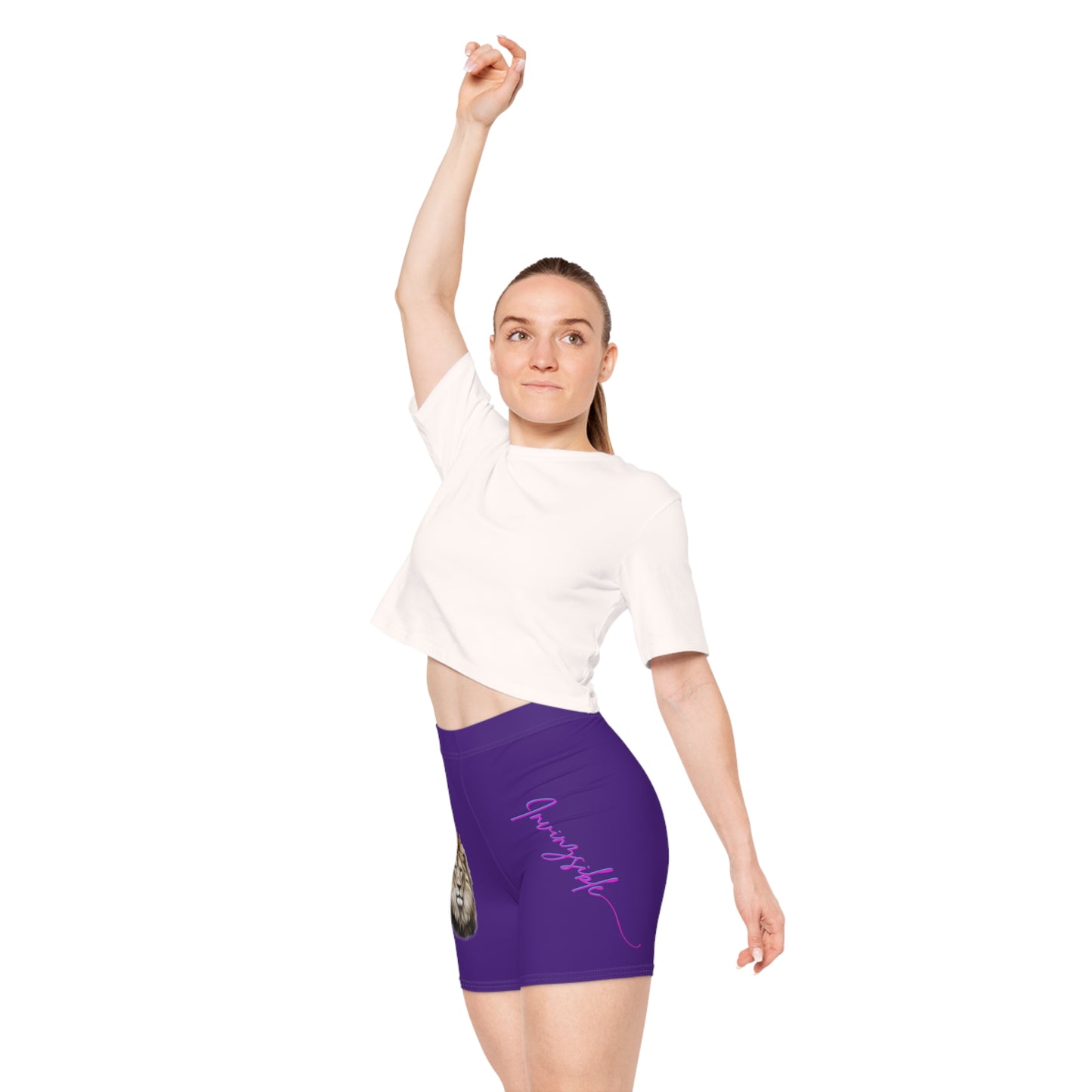 NEW ARRIVAL I N V I N Z S I B L E Women's Biker Shorts (Purple) - I N V I N Z S I B L E