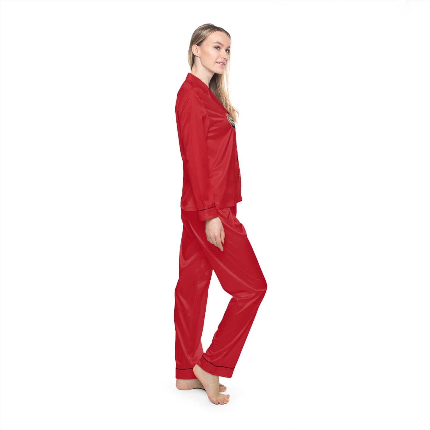 NEW LION COLLECTION Women's Satin Pajamas Red - I N V I N Z S I B L E