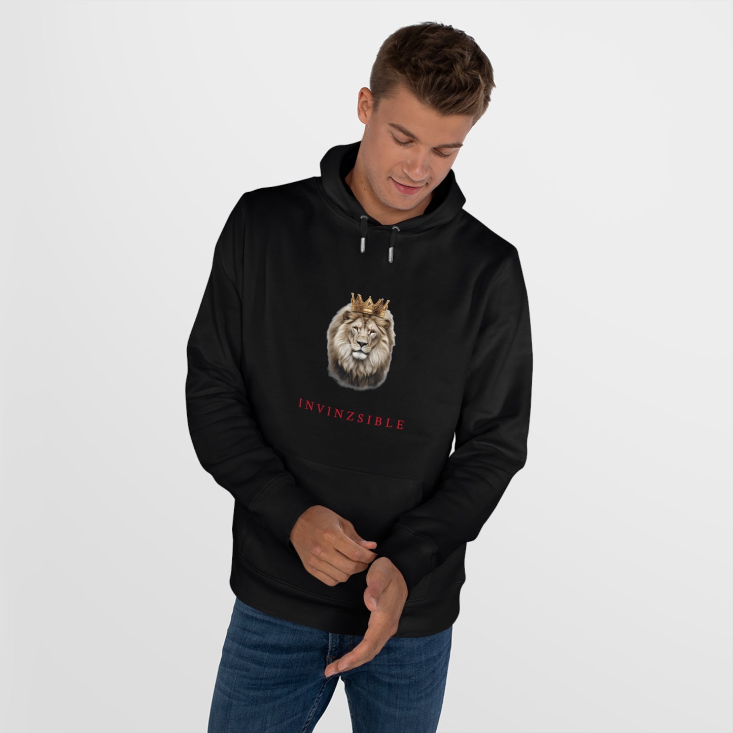 NEW LION COLLECTION Men's King Hooded Sweatshirt - I N V I N Z S I B L E