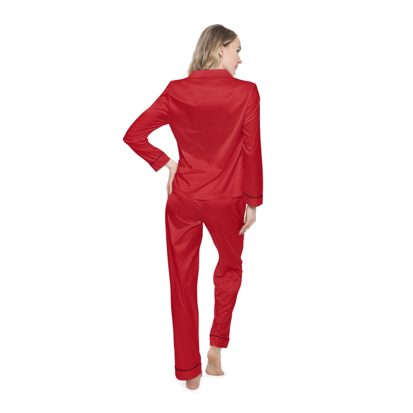 NEW LION COLLECTION Women's Satin Pajamas Red - I N V I N Z S I B L E