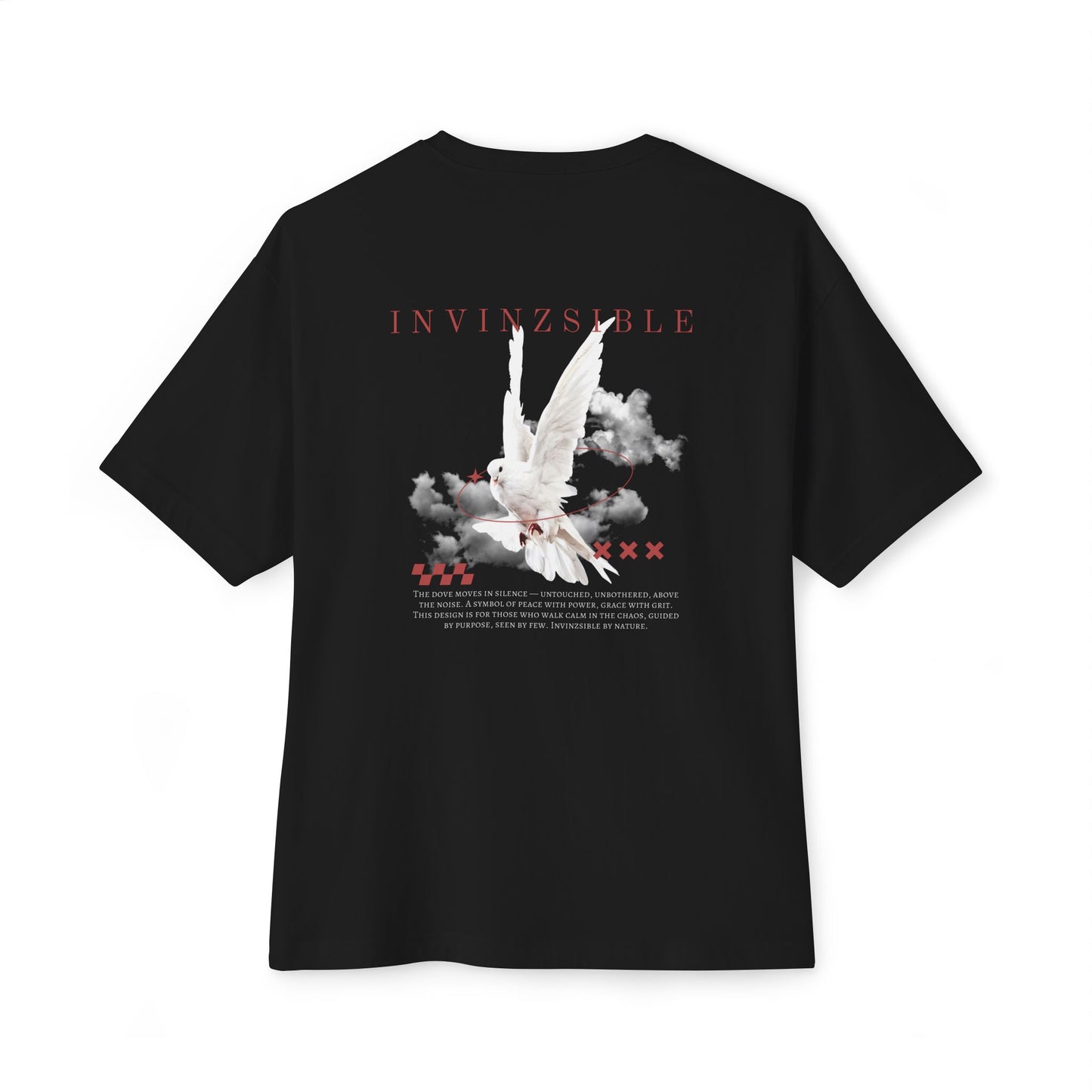 New Arrival Men's I N V I N Z S I B L E Oversized Tee with Artistic Design - I N V I N Z S I B L E