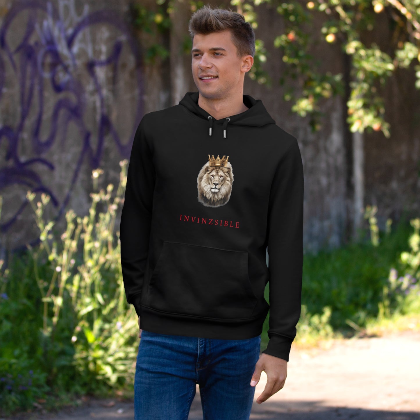 NEW LION COLLECTION Men's King Hooded Sweatshirt - I N V I N Z S I B L E