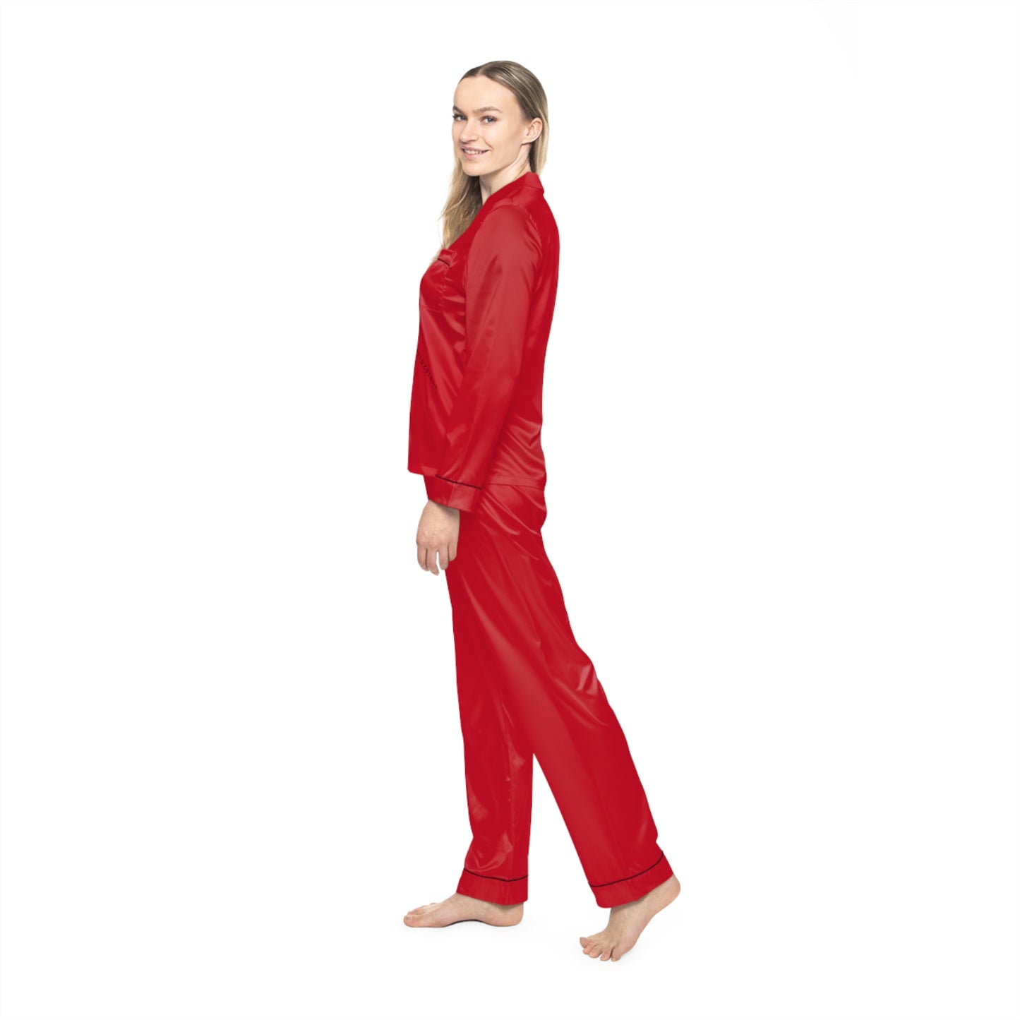 NEW LION COLLECTION Women's Satin Pajamas Red - I N V I N Z S I B L E