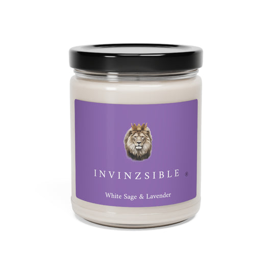 NEW I N V I N Z S I B L E White Sage & Lavender Candle, 9oz Single Wick - I N V I N Z S I B L E 